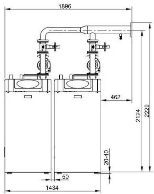 Baxi SGB 540 i - Celkóve rozměry KB2 SGB E - 1