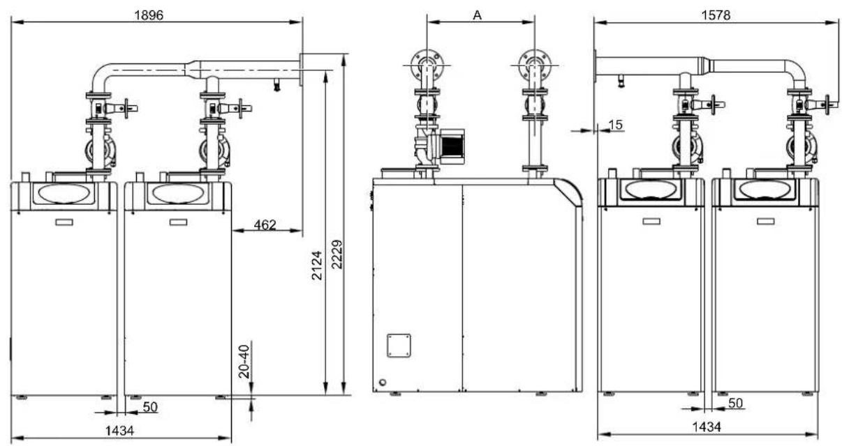 Baxi SGB 540 i - Totaal afmetingen KB2 SGB E - 1