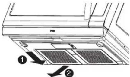 Technical diagram of a ventilation system with labeled components and directional arrows indicating flow or movement.