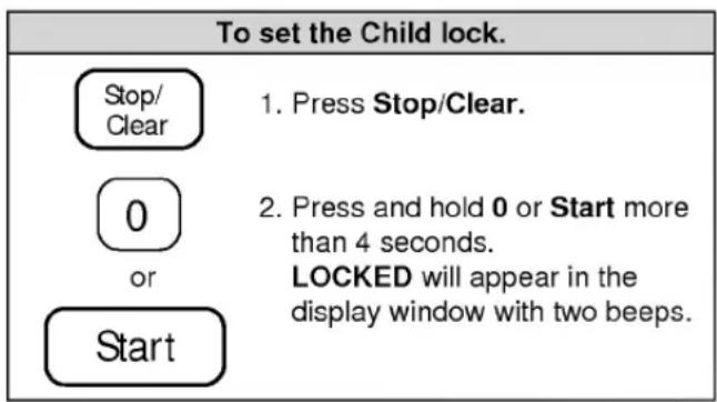 LG MV174SC - CHILD LOCK - 1