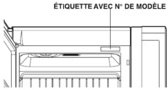 ÉTIQUETTE AVEC N° DE MODÈLE