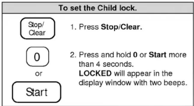 LG MV174DC - CHILD LOCK - 1