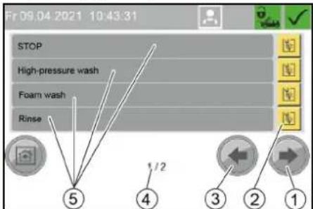 Kärcher SB OB - Izvēlne Wash-Program Settings - 1