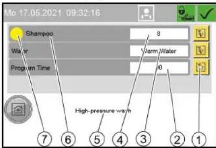 Kärcher SB OB - Changing the parameters of a washing program - 1