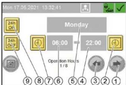 Kärcher SB OB - Menü Operation Hours - 1