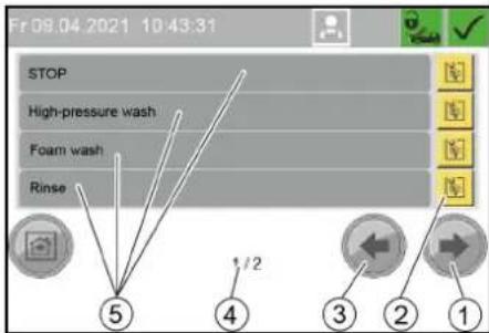 Kärcher SB OB - Menu Wash-Program Settings - 1