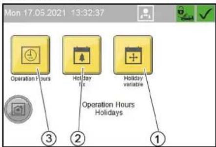 Kärcher SB OB - Menu Operation Hours Holidays - 1