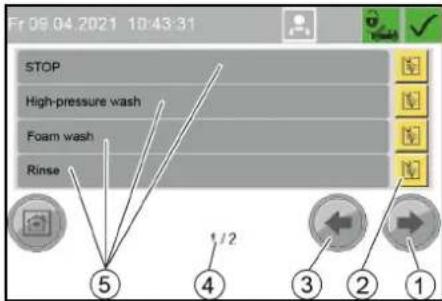 Kärcher SB OB - Menu Wash-Program Settings - 1