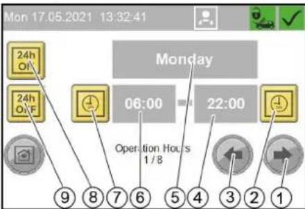 Kärcher SB OB - Menüü Operation Hours Holidays - 2