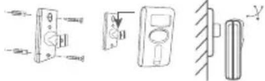 Technical diagram showing three different electrical or mechanical components with labeled parts and directional arrows