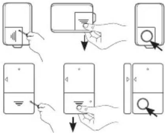 CHACON 34035 - Installazione della batteria: sensore di apertura porta - 1