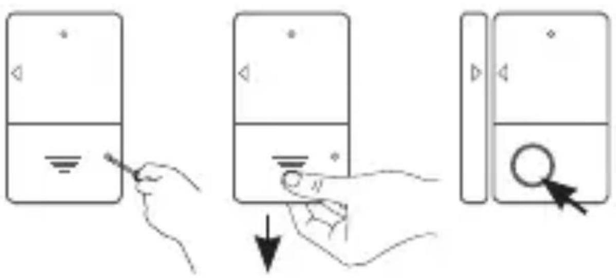CHACON 34036 - Installazione della batteria: sensore di apertura porta - 1
