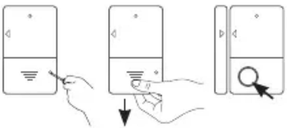 CHACON 34036 - Instalação da bateria: Sensor de abertura de porta - 1