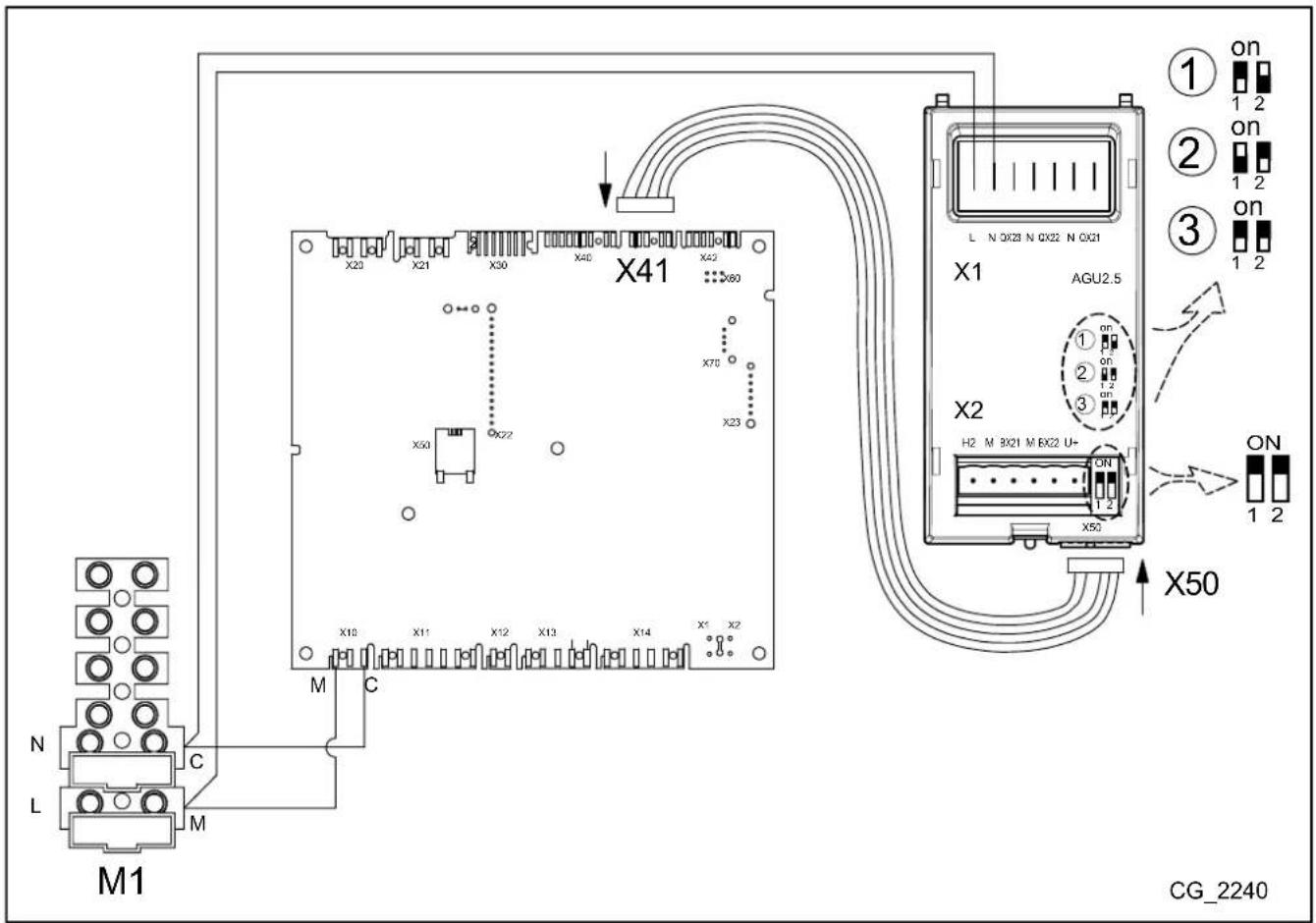 Baxi 2424F - ELEKTRISCHE ANSCHLUSS DES ZUBEHÖRS AGU 2.550 - 1