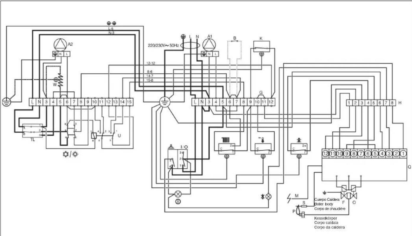 Baxi 300 l - Anexo 2 / Appendix 2 / Annexe 2 / Anhang 2 / Allegato 2 / Anexo 2 Esquemas electricos / Electrical diagrams / Schémas electriques Elektrische pläne / Schemi elettrici / Esquemas electricas - 1