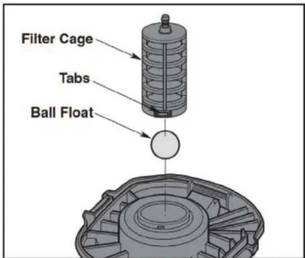 ProTeam ProGuard 16 MD - CLEANING THE FILTER CAGE AND FLOAT MECHANISM - 1