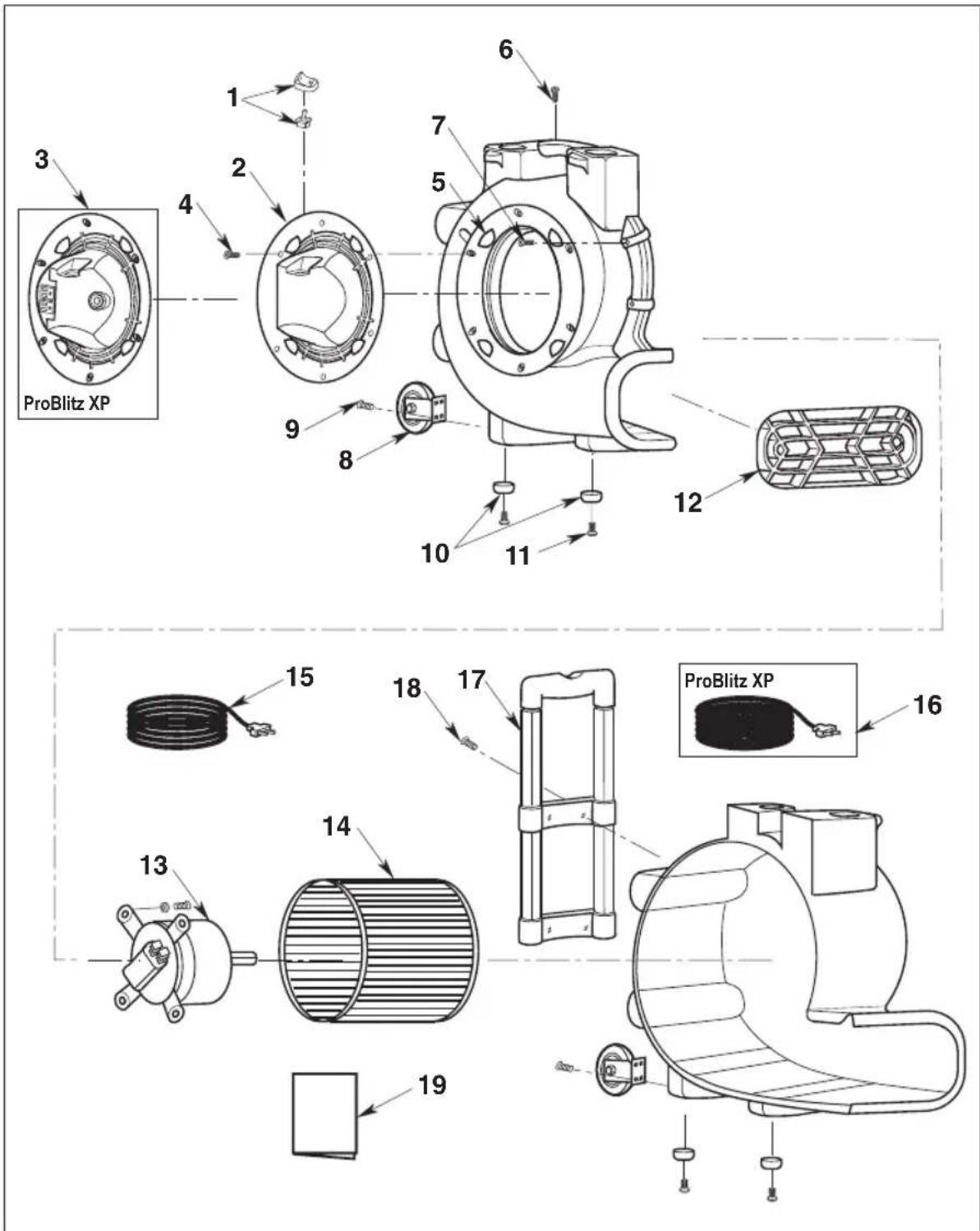 ProTeam ProBlitz XP AirMover - AIRMOVER / CARPET DRYER ASSEMBLY - 1
