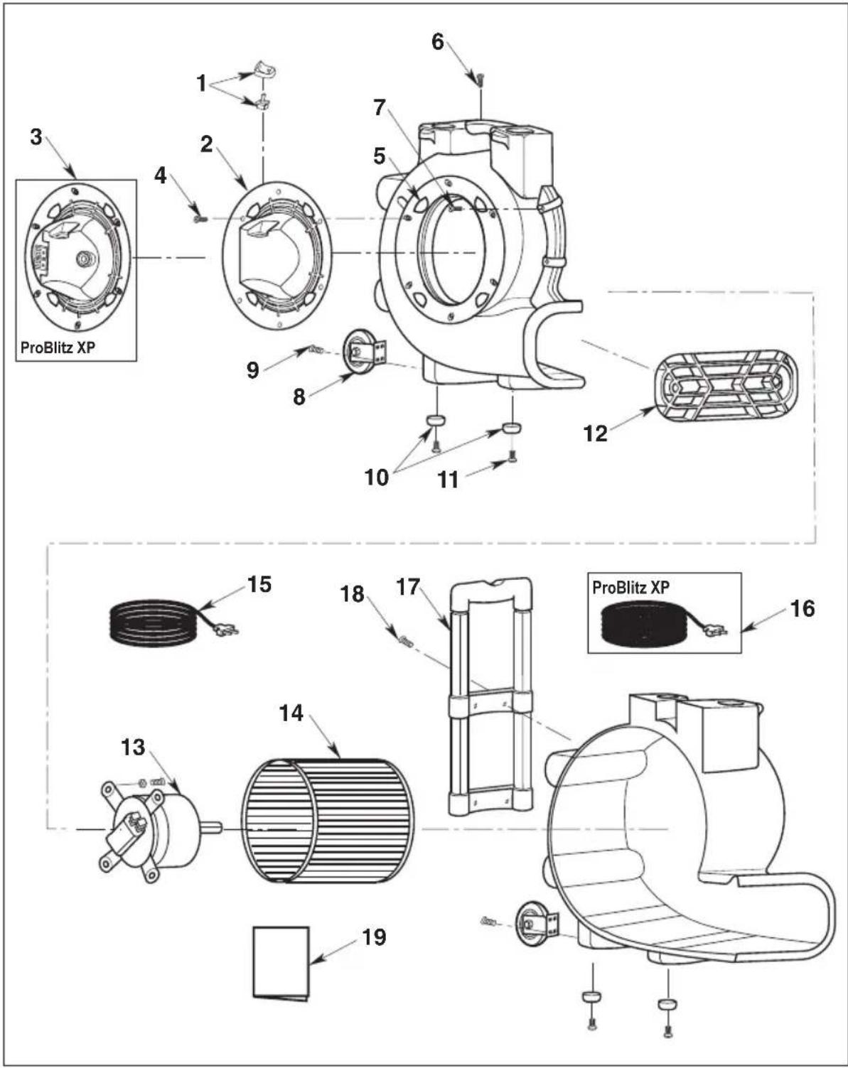 ProTeam ProBlitz Airmover - ASSEMBLAGE DE L'APPAREIL DE VENTILATION/SÉCHAGE DE TAPIS - 1