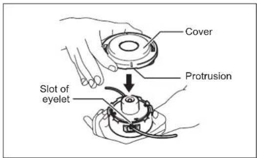 DOLMAR MS4300.4U - Replacing the nylon cord (BUMP & FEED) - 8