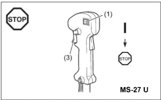 STOP (1) (3) ↓ STOP MS-27 U