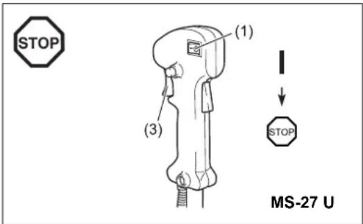 STOP (1) (3) ↓ STOP MS-27 U