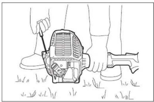 DOLMAR MH246.4D - Follow the instructions below to start the pole hedge trimmer - 1