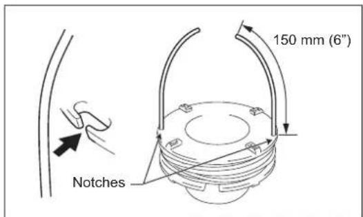 DOLMAR LT27 - Replacing the nylon cord - 4