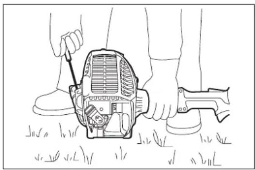 DOLMAR MH246.4DF - Follow the instructions below to start the pole hedge trimmer - 1