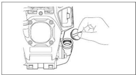 DOLMAR MS248.4C - Point 1 in Replacement of oil: "Oil gauge" - 2