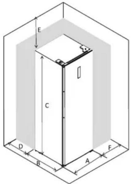 CANDY CFF 1854 W - Space Requirement - 1