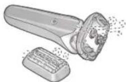 PANASONIC ESLS6A - Dry the outer foil section, the shaver, and the trimmer [A⑪] completely. - 1