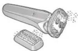 PANASONIC ESLS6A - Asciugare bene la sezione lamina esterna, il rasoio e il tagliabasette [A⑪]. - 1