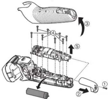 PANASONIC ESLS9A - Îndepărtați acumulatorul încorporat înainte de a preda la deșeuri aparatul de ras. - 1