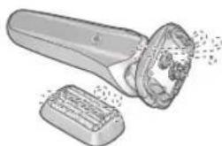 PANASONIC ESLS9A - ▶Drying the shaver without the self-cleaning recharger - 1