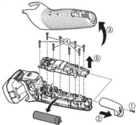 PANASONIC ESLS9A - Remove the built-in rechargeable battery before disposing of the shaver. - 1