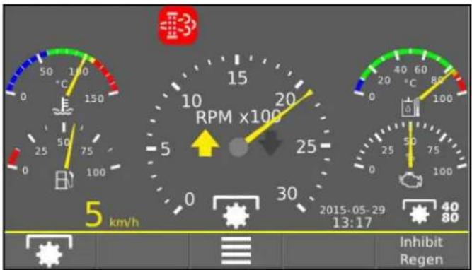 5 km/h RPM x100 20 15 10 5 0 30 25 0 20 40 60 80 Inhibit Regen