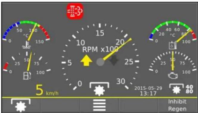 5 km/h RPM x100 20 15 10 5 0 30 25 0 40 60 80 20 100 25 75 100 40 80 Inhibit Regen