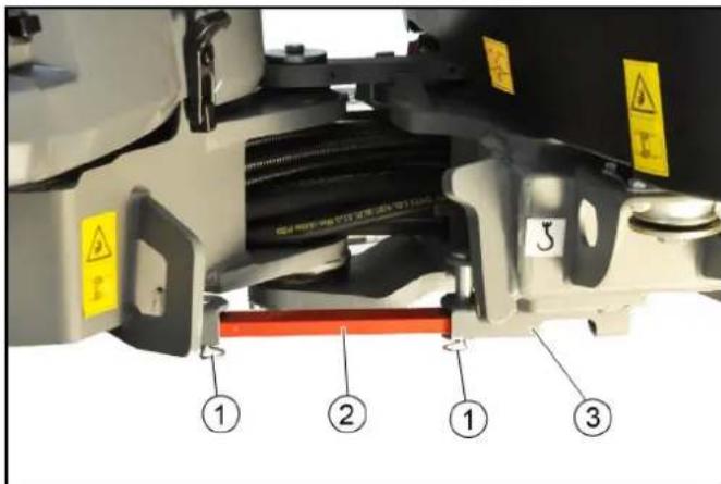 Kärcher MIC 70 - Colocación del dispositivo de seguridad para el transporte en la articulación - 1