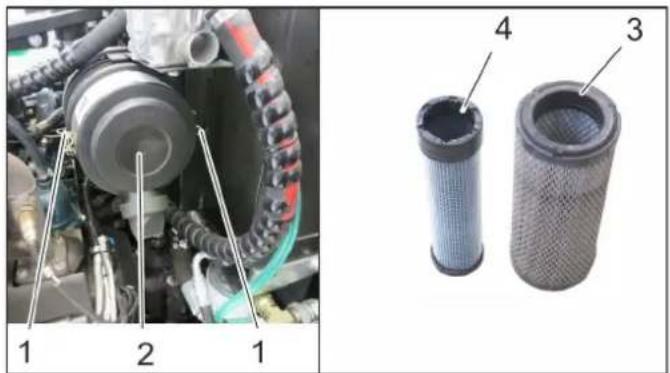 Kärcher B 300 R I LPG - Cleaning and replacing the air filter - 1