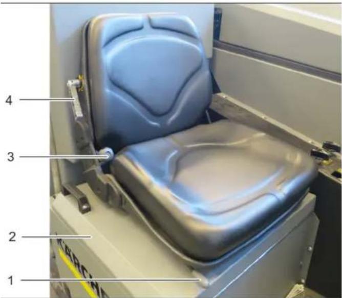 Kärcher B 300 R I D - Ajustar o assento do condutor - 1