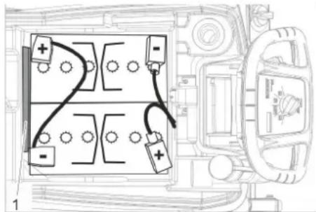 Kärcher BD 4325 C Bp Pack - Introducerea și conectarea acumulatorului - 1