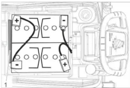 Kärcher BD 4325 C Bp Pack - Sätta i och ansluta batteriet - 1