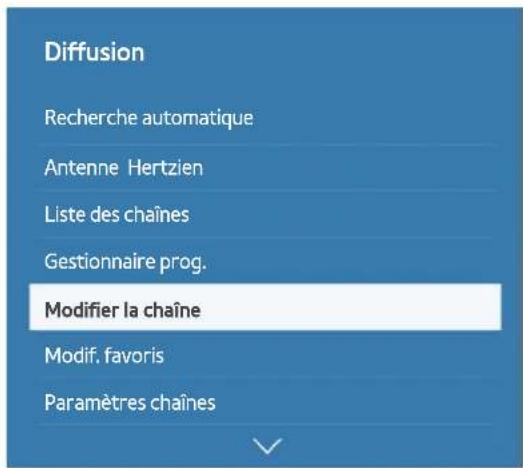 SAMSUNG UA55JS7200R - Activation de la fonction Modifier la chaine - 1