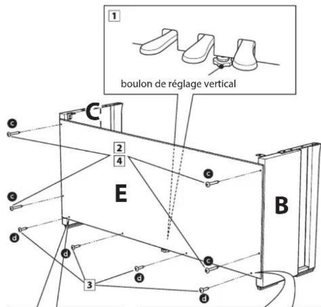 KAWAI CA78 - Fixation du panneau arrête - 1