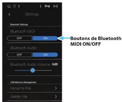 KAWAI CA78 - Changement du parametre Bluetooth MIDI - 1