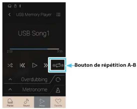 KAWAI CA78 - Répéter une partie d'un morceau/fichier audio (fonction A-B Repeat) - 2
