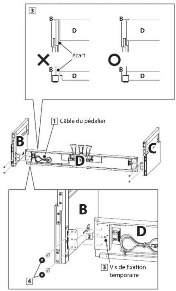 KAWAI CA98 - Fixation des panneaux lateraux au pédalier - 1
