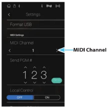 KAWAI CA98 - Changement de MIDI Channel - 1