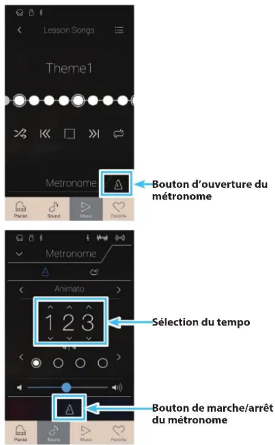 KAWAI CA98 - ■ Ajuster le tempo de lecture des morceaux d'apprentissage - 1