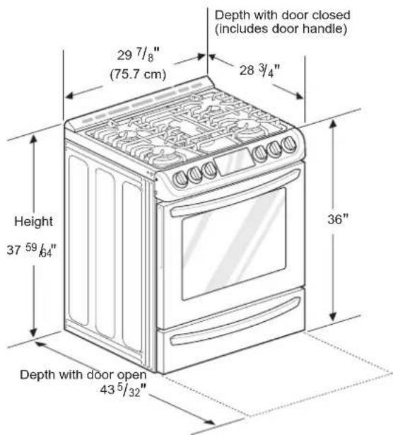 LG LSG5513ST - Dimensions and Clearances - 2